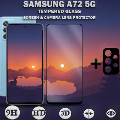Obrázek produktu pro Ochranný kryt displeje a objektivu Samsung Galaxy A72 5G z tvrzeného skla 9H