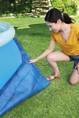 Untergrundschutz - Poolverlegung - Wasserdichtes Material - 335 x 335 cm - Blau