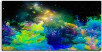 Produktbild von Coloray - Glasbild - 120x60 cm - Wandbild - Glasbilder - Kunst groß Virtuelle bemalte Welt