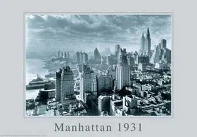 Obrázek produktu pro New York Manhattan 1931 černobílý - plakát - velikost 91,5x61 cm