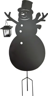 Produktbild von abc HOME | Gartenstecker Schneemann mit Laterne | LED | Solarpanel | 59 cm H
