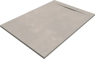 Produktbild von SANYCCES SIENA Rechteckige Duschwanne SanyDur Gel Coat 120 x 100 cm, Concrete light