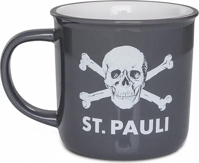 Produktbild von St. Pauli - Totenkopf, Kaffeebecher grau/weiß