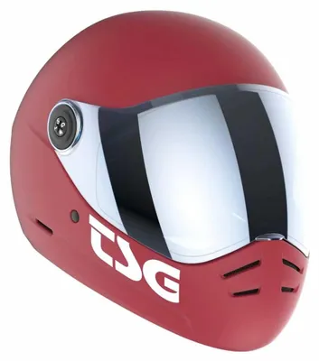 Imagen del producto de Schutz - Casco unicolor Pass 2.0 con visera adicional - Rojo suave satinado - Tsg