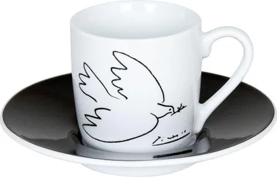 Produktbild von Könitz Picasso La Colombe De La Paix Espresso Set, 2-tlg., Espresso Tasse, Becher, Untertasse, Porzellan, 85 ml, 11 5 053 1989