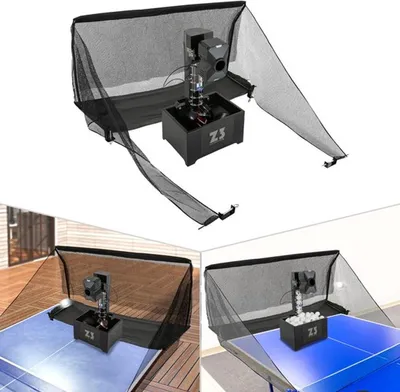Immagine prodotto di Macchina automatica per ping pong – 36W, con palline nere, capacità di 100 palline e telecomando per l'allenamento