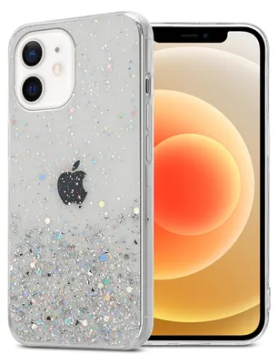 Obrázek produktu pro Cadorabo pouzdro pro Apple iPhone 12 MINI Protective Case in Transparent Mobile Phone Case TPU Etui Glitter Cover Case Glitter