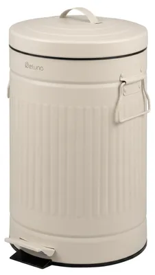 Image de Poubelle eluno VINTAGE, poubelle à pédale, capacité de 12 litres, en métal, couleur beige