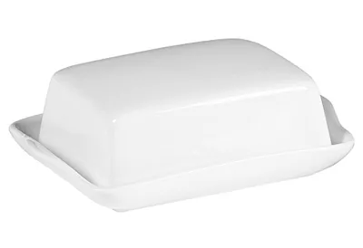 Produktbild von Retsch Arzberg Snack Butterdose für 250 g Butter, Porzellan, weiß, 2-teilig (1 Set)