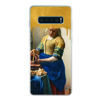 Produktbild von MuchoWow® Handyhülle Schutzhülle Hülle für Samsung Galaxy S10 Lite Milchmädchen - Gold - Alte Meister Silikon Softcase Handy Hülle - Schutz