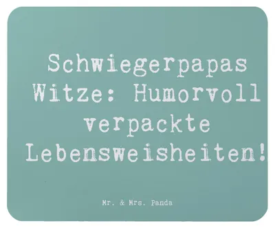 Produktbild von Mr. & Mrs. Panda Mauspad Spruch Schwiegerpapa Witze - Meeresbrise - Geschenk, laptop, Handarbeit, mousepad, Schwiegervater, Jubiläen, Mouse Pad, pc, Lebensweisheiten