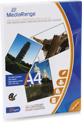 Produktbild von MediaRange Foto Papier hochglänzend A4 220g 100 Blatt