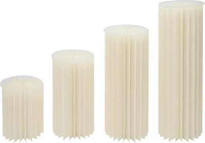 Produktbild von Deko-Säulen - Faltbare Podeste - 4er Set 40/60/80/100 cm - Papier und PVC - Tragkraft 25–30 kg - Für Hochzeit Party Garten - Weiß