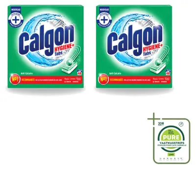 Productafbeelding van 2 x Calgon wasmachinereiniger tabletten - Bescherming tegen kalkaanslag - Grote verpakking - 2 stuks