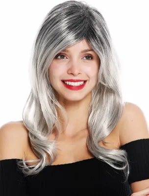 Produktbild von WIG ME UP Perücke lang wellig Balayage Schwarz Grau GFW2195-56+1T56