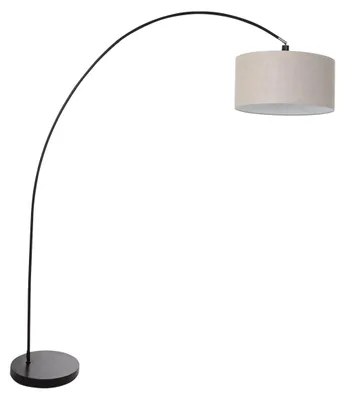 Obrázok produktu pre Lampa stojaca - čierna - Solva - kov textil - oblúková lampa - E27 - 3898ZW - Mexlite