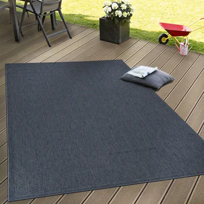 Produktbild von Outdoor Teppich wetterfest Garten & Terrasse flachgewebt Uni Sisaloptik robust Grösse 160x220 cm