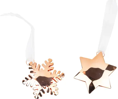 Produktbild von Riffelmacher Baumschmuck Deko Anhänger 6 cm | Stern oder Schneeflocke 71328 | Kupfer