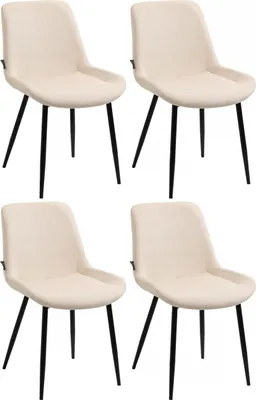 Produktbild von 4er Set Esszimmerstühle HLO-CP19 Samt creme