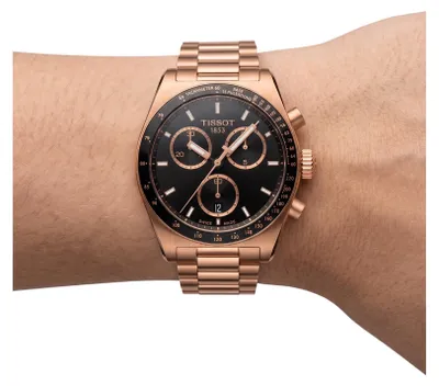 Produktbild von Tissot Herrenuhr PR516 Chronograph Schwarz Roségold Edelstahl T149.417.33.051.00