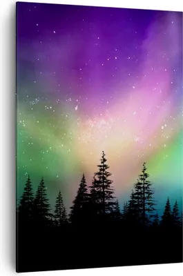 Produktbild von Bild auf Leinwand - Leinwandbild - Einteilig - Aurora Polar Nacht - 70x100cm - Wand Bild - Wanddeko - Wandbilder - Leinwanddruck - Wanddekoration - Leinwand bilder - Wandbild - PA70x100-3454