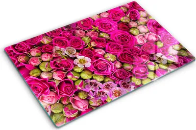 Imagen del producto de Cubierta para placa de cocción – Cubierta para placa de inducción – Placa de protección de vidrio – 80x52 cm – Placas de protección de vidrio para cocina – Vidrio templado – Rosas