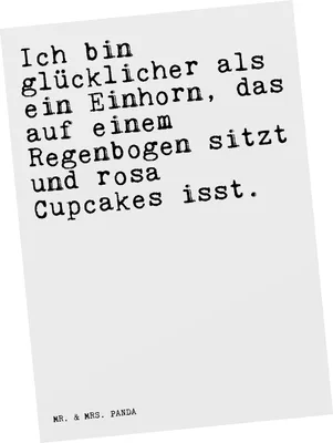 Produktbild von Mr. & Mrs. Panda Postkarte Ich bin glücklicher als... - Weiß - Geschenk, Sprüche, Realität, Einhörner, Glück, Freunde, Ansichtskarte, Postkarten, Fotokarte, bildkarte