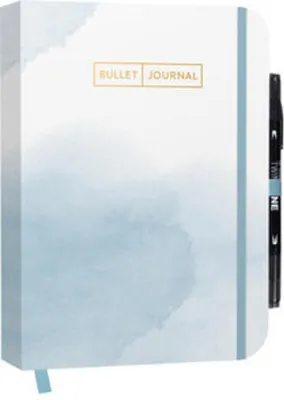 Produktbild von Bullet Journal "Watercolor Blue" 05 mit original Tombow TwinTone Dual-Tip Marker 33 black