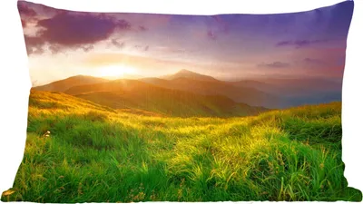 Produktbild von MuchoWow® Zierkissen Sofakissen Wohnzimmer Dekokissen 60x40 cm Berge - Sonne - Natur - Kopfkissen - Polster mit Foto