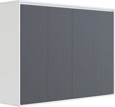 Produktbild von Schrankbett 140x200 Horizontal (M2 55cm Tiefe)  Weiss/ Waves  Anthrazit