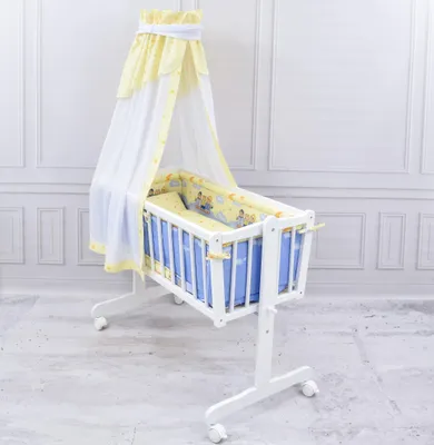 Produktbild von Baby-Delux Wiegenset Bettwäsche Set 6-tlg für Babywiege Good Night blau (ohne Wiege)