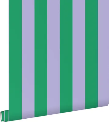 Immagine prodotto di ESTAhome carta da parati strisce verde e lilla 53 cm x 10.05 m