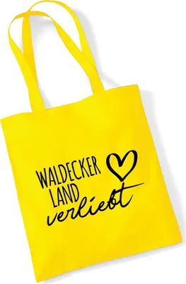 Produktbild von Huuraa Jutebeutel Waldecker Land verliebt 10 Liter Yellow Baumwolle Tasche Geschenkidee