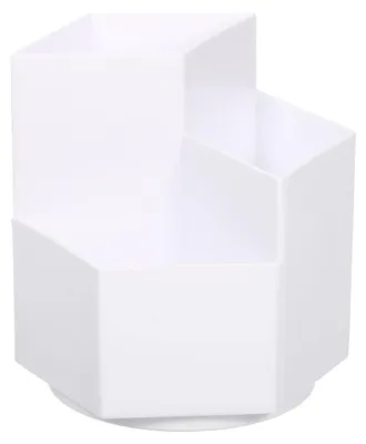Stifthalter Kunststoff, 3 Fächer, 360° drehbar, Weiß