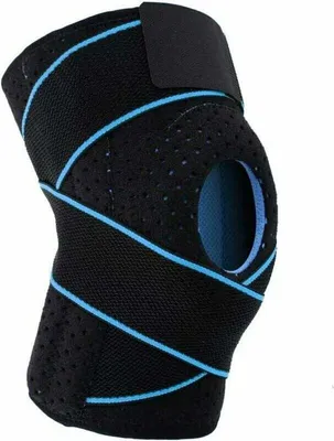 Produktbild von Patella-Knieorthese, Sportbandage, Knieorthese, verstellbare Arthrose-Orthese für Arthritis, Meniskusschmerzen, Laufen-blau?HANBING