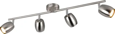 Immagine prodotto di Plafoniera, metallo, argento, GU10, 4 luci, L 70,5 cm