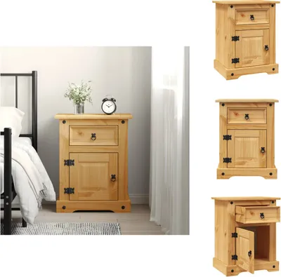 Zdjęcie produktu dla vidaXL Szafka nocna w stylu meksykańskim z litego drewna sosnowego 53x39x66 cm - Szafki nocne
