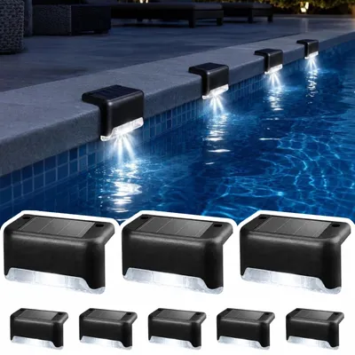 Solar-Stufenleuchten Kaltweiß 8er-Pack, LED, wasserdicht