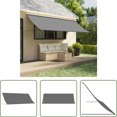Produktbild von The Living Store Markise Einziehbar Anthrazit 400x150 cm Stoff und Stahl