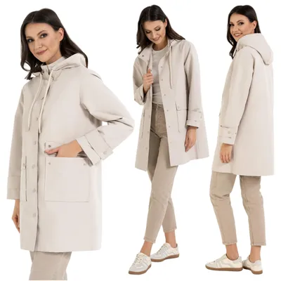 Produktbild von Damen Parka - wasserdichte Jacke Größe XXL - Übergangsjacke beige - Moraj