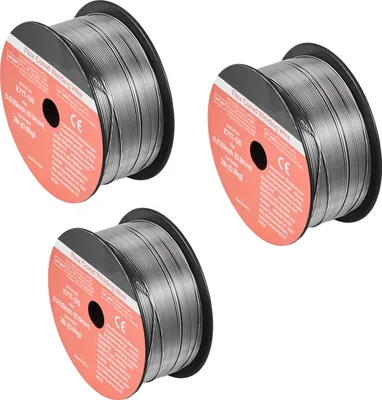 Immagine prodotto di SucceBuy Filo pieno per saldatura MIG, 0,9 mm E71T-GS 0,9 kg, filo di saldatura con formazione minima di spruzzi per posizioni di saldatura versatili, autoprotettivo e ideale per l'uso all'aperto (set da 3 rotoli)
