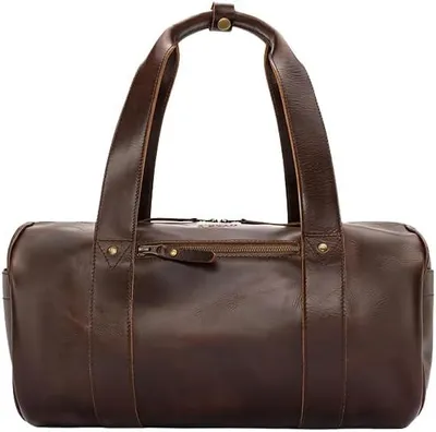 Produktbild von Duffle Bag Chap - Weekender Damen Herren Reisetasche Leder Kleine Taschen Tasche Sporttasche Groß Hebammentasche Klein Weekend Schwarz Weekendbag Echtleder Braun (Blau)