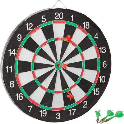 Produktbild von Klassisches Dartscheibe 43cm schwarz-weiß