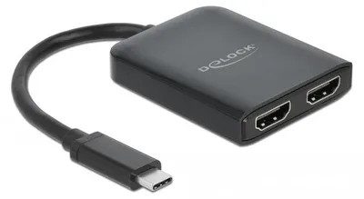 Produktbild von DeLOCK 87755, HDMI, 2x HDMI, 3840 x 2160 Pixel, Schwarz, Kunststoff, 4K Ultra HD