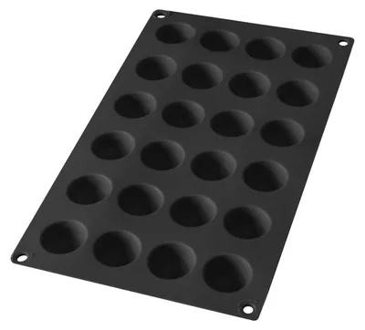 Produktbild von Lékué 620220 Mini-Halbkugel Backform, Silikon, schwarz, 24 Mulden , 30 x 17.5 x