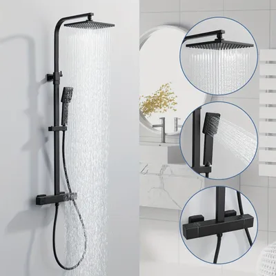 Immagine prodotto di Rubinetto termostatico - Miscelatore termostatico per doccia - Miscelatore per doccia - Rubinetto per vasca da bagno - Miscelatore - Acciaio inossidabile