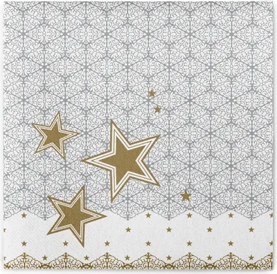 Produktbild von Airlaid Serviette Vivien, 40 x 40 cm, 50 Stück - Mank - Weihnachten Weihnachtssterne