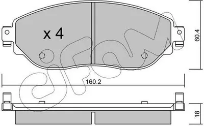 Produktbild von CIFAM Bremsbeläge Satz Vorne Bremsklötze für RENAULT Trafic III Kastenwagen (FG) 822-1003-0