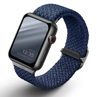 Immagine prodotto di Uniq Pasek Aspen Apple Watch 44/42/45 Mmseries 1/2/3/4/5/6/7/8/9/Se/Se2 intrecciato Niebieski/Oxford Blue