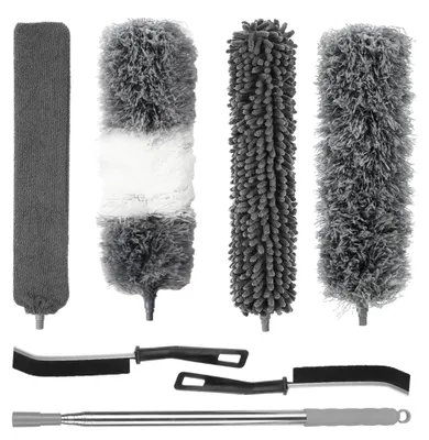7-tlg. Teleskop-Staubtuch-Set, Mikrofaser, bis 240 cm